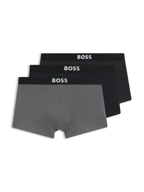 THREE-PACK OF STRETCH-COTTON TRUNKS WITH LOGOS