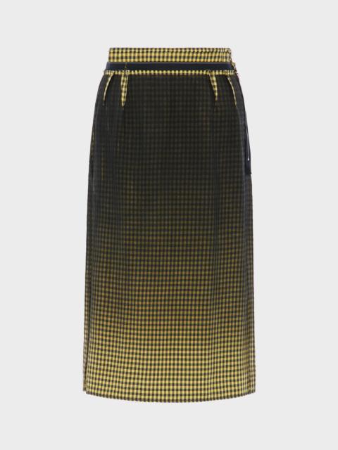Faded check wool skirt