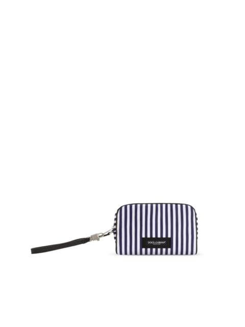 striped poplin tote bag