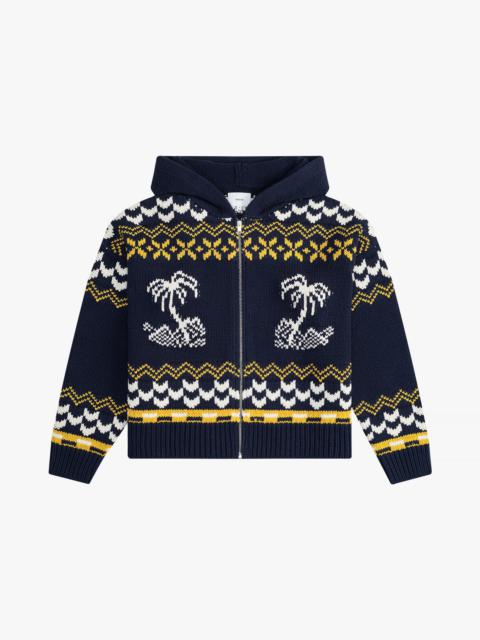 RHUDE PALMA KNIT ZIP-UP