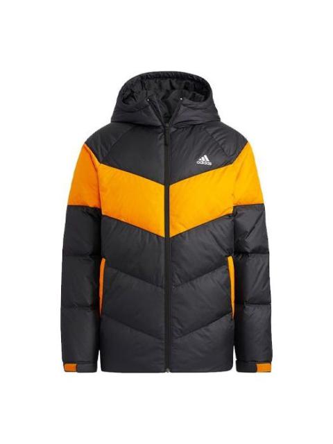 Men's adidas Hooded Zipper Black Down Jacket H20786