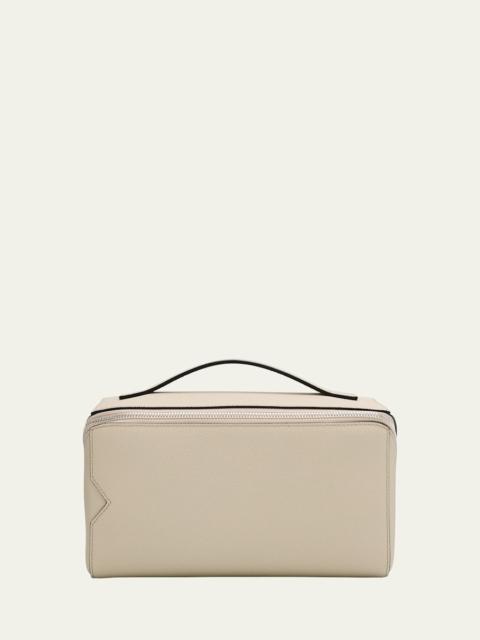 Men's V-Line Soft Leather Toiletry Bag