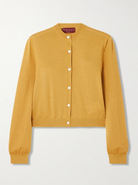 Wool and cashmere-blend cardigan Mustard