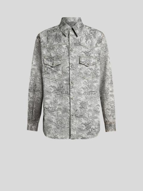 LINEN-BLEND DENIM OVERSHIRT