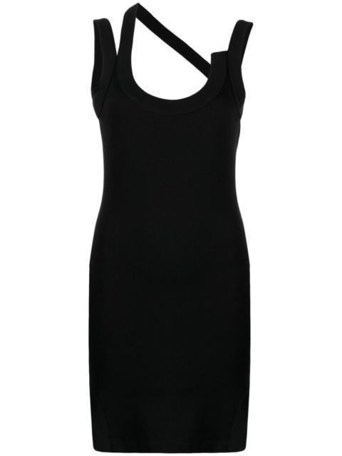 asymmetric jersey minidress
