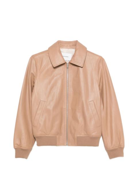 zip-up lambskin jacket