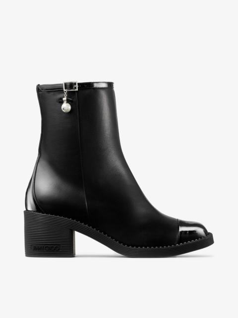 Adry Ankle Boot 60
Black Patent and Nappa Leather Boots with Pearl Charm