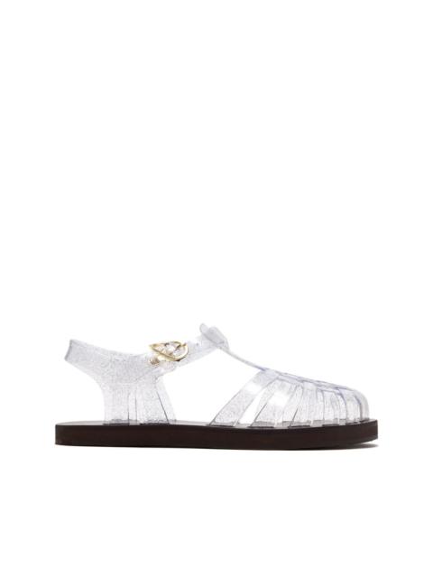 glitter-embellished jelly sandals