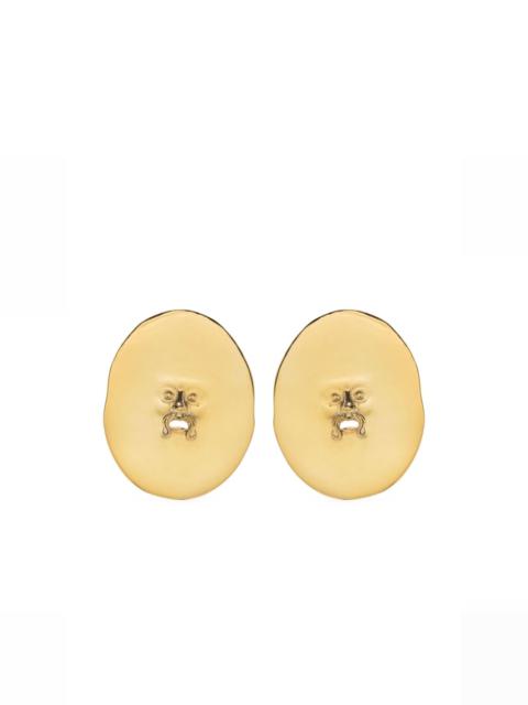 face-motif clip-on earrings