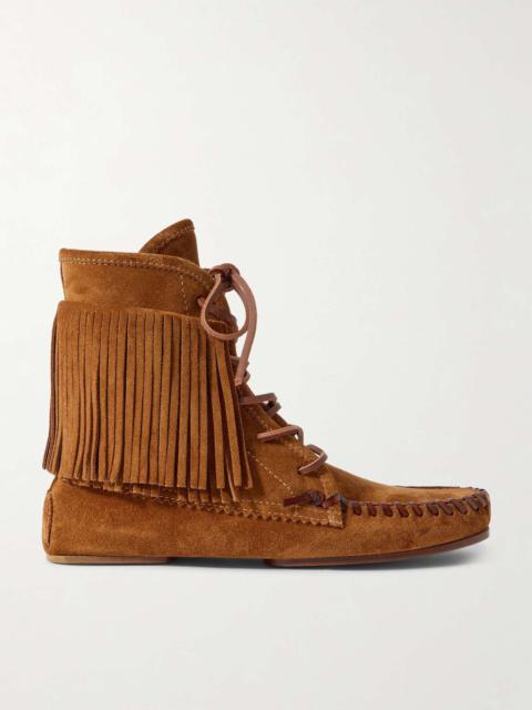 Indiana fringed suede ankle boots Tan