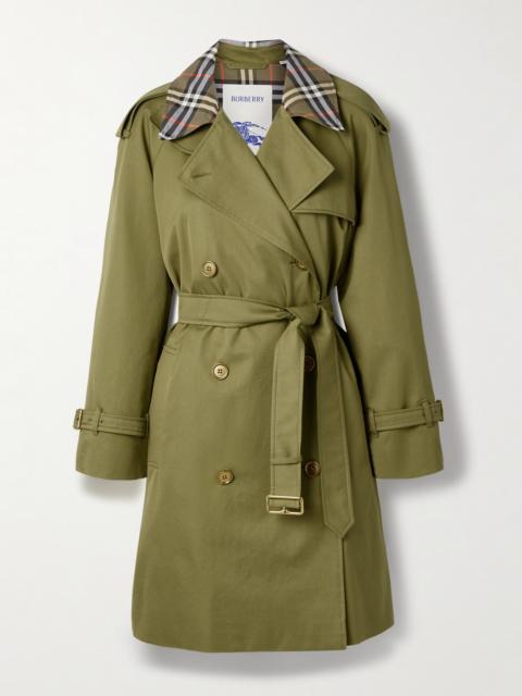Belted Double-breasted Cotton-twill Trench Coat