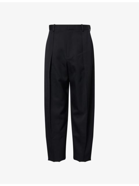 Pleated High-Rise Wool Trousers