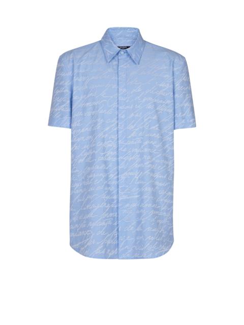 Jacquard shirt with "Love Letter" print