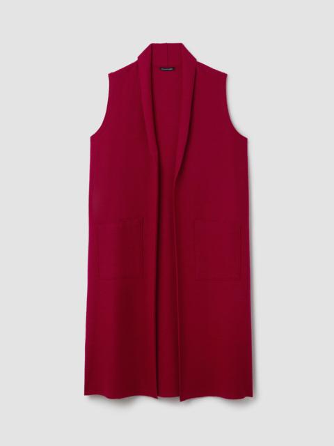 Lightweight Boiled Wool Shawl Collar Vest in Regenerative Wool