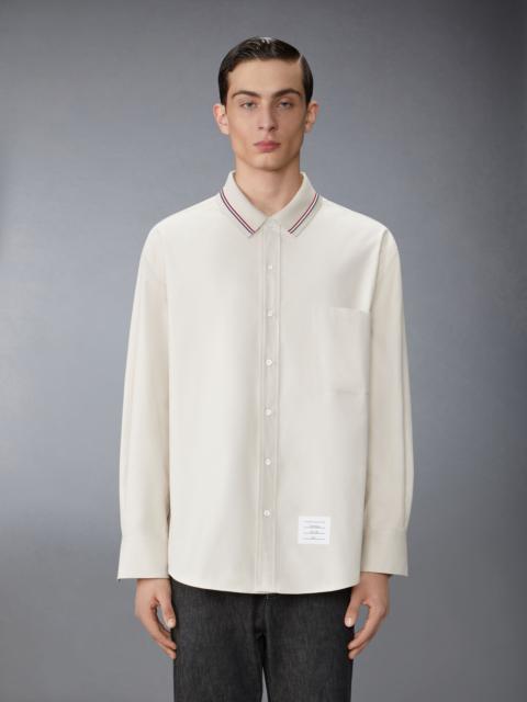 Stripe Cotton Flannel Oversized Shirt