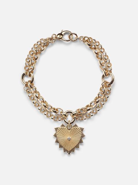 True Love 18kt gold charm bracelet with diamond