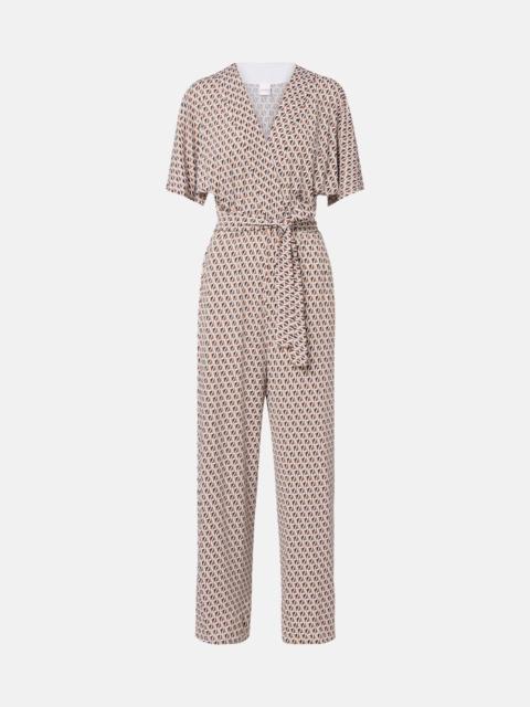 Belted printed jumpsuit