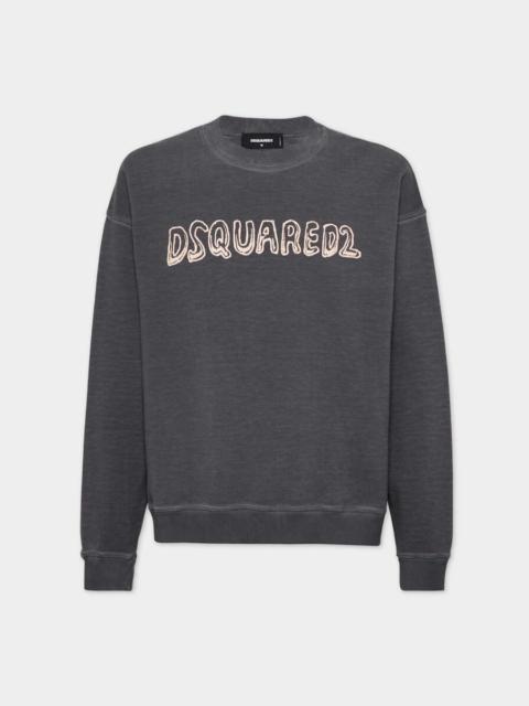 BEST FADE RELAX FIT CREWNECK CARTOON LOGO SWEATSHIRT