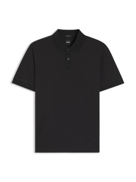 MERCERIZED-COTTON POLO SHIRT WITH MICRO PATTERN