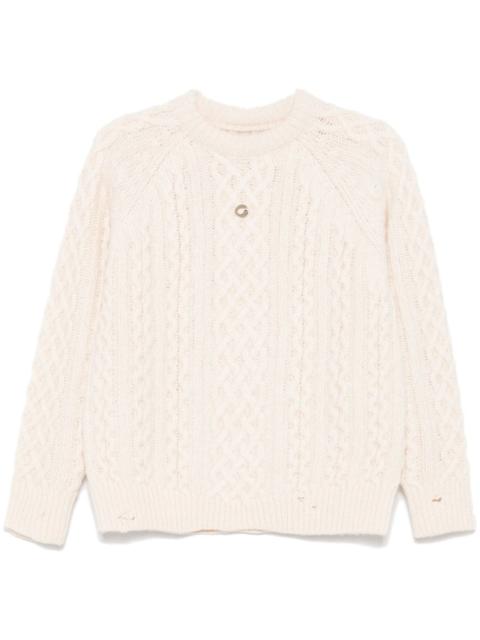Aran-knit sweater