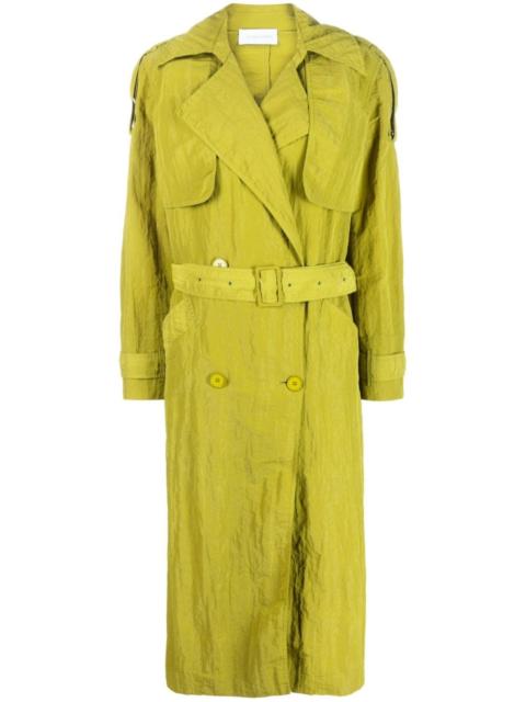 Jushu belted midi trench coat