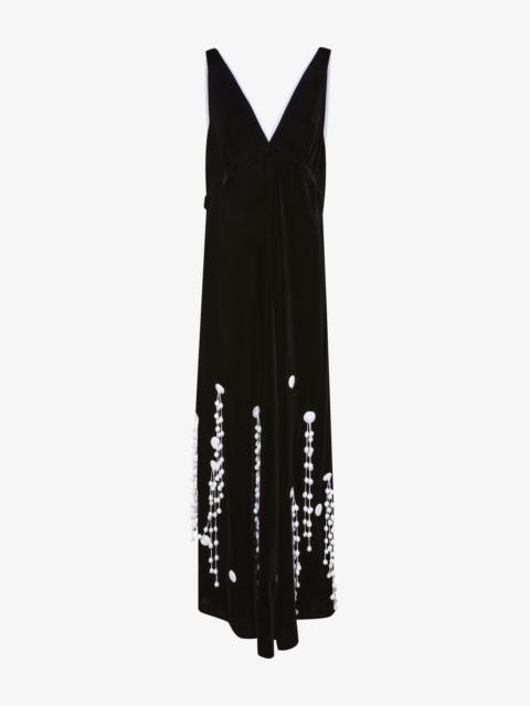 Embroidered Velvet Dress