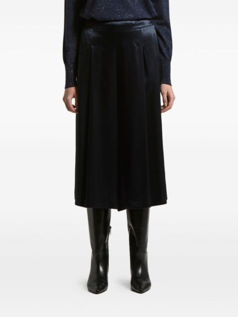 pleated-front satin trousers