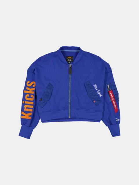 NEW YORK KNICKS X ALPHA X NEW ERA L-2B FRENCH TERRY JACKET WOMENS
