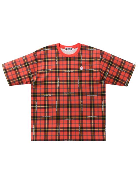 BAPE Check Relaxed Fit One Point Tee 'Red'