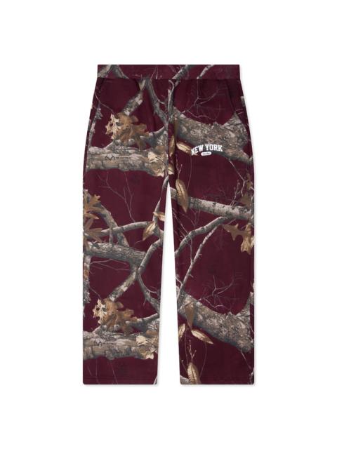NEW YORK ARCH OPEN HEM SWEATPANTS - MERLOT