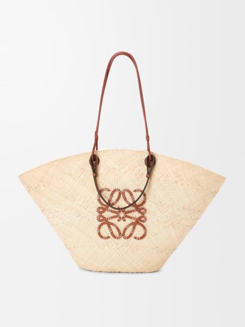 Large Anagram Basket bag in iraca palm and calfskin