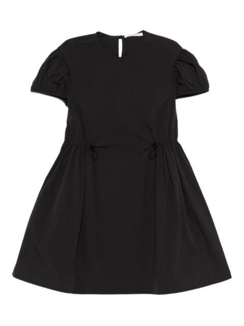 puff-sleeve tie dress