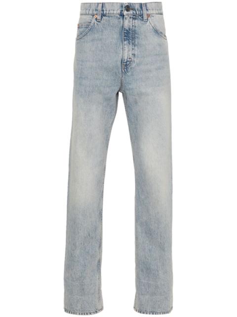 mid-rise straight-leg jeans