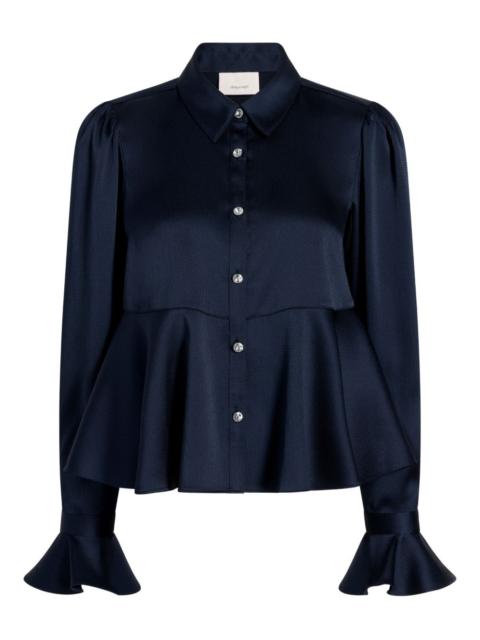 Isaure peplum satin shirt