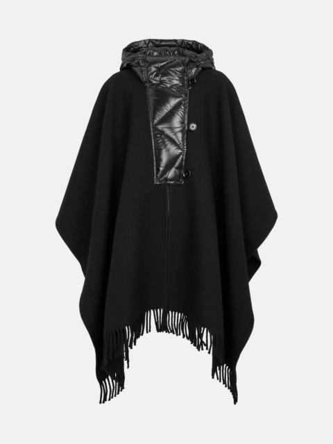 Virgin wool and nylon cape