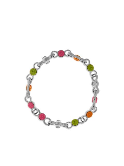 floral silver-tone necklace