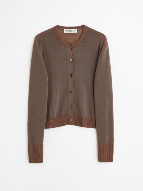 Micro Cardigan Cangiante Copper Tech Cotton
