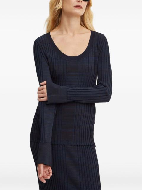 ribbed long-sleeve sweater