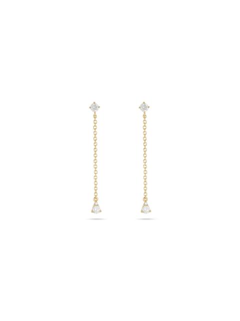 Perfect Pear Diamond Line Drop Earrings