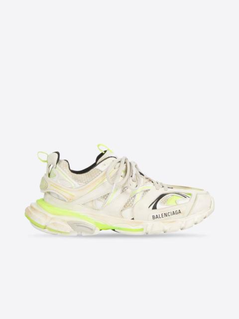 Women's Track Sneaker Worn Out in White/fluo Yellow
