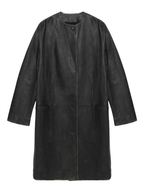 long leather coat