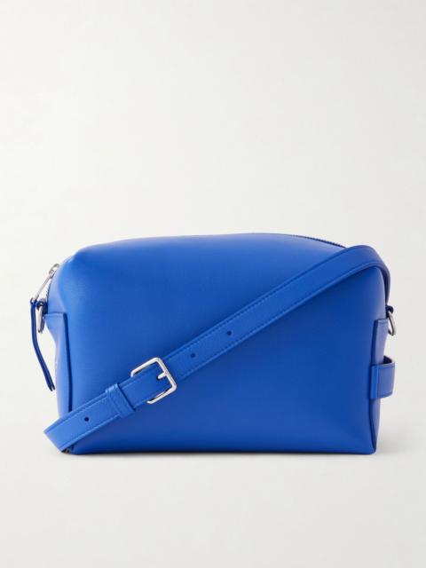Leather Messenger Bag Blue