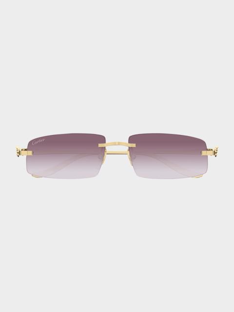 Panther Rimless Rectangle Metal Sunglasses