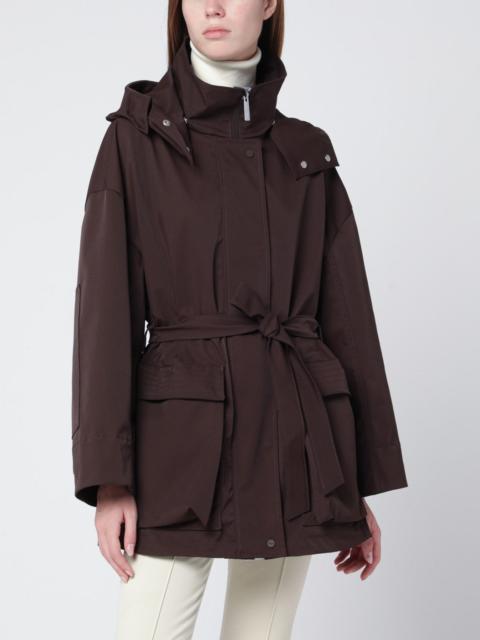 Short Laminar coffee-colored parka