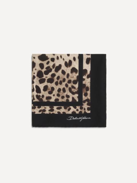 Leopard print silk Scarf