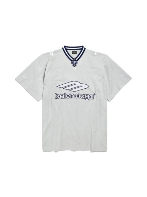 Men's 3b Football V-neck T-shirt Oversized in Grey/white