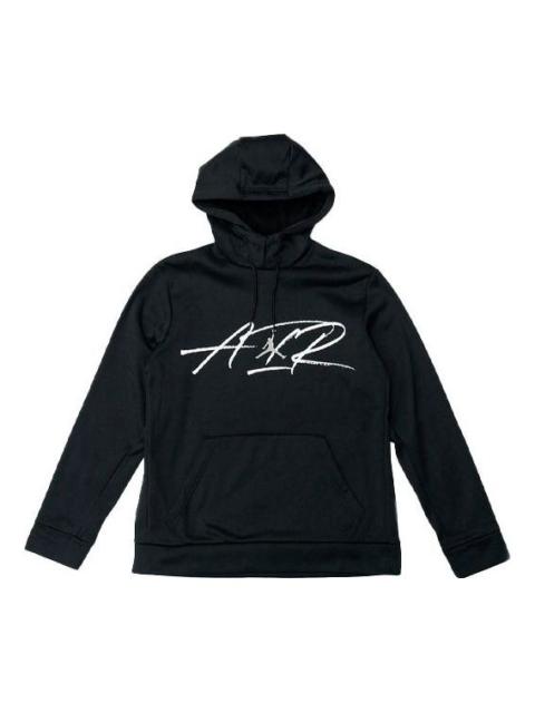 Air Jordan Therma Graphic Casual Sports Pocket hooded Pullover Black CK6792-010