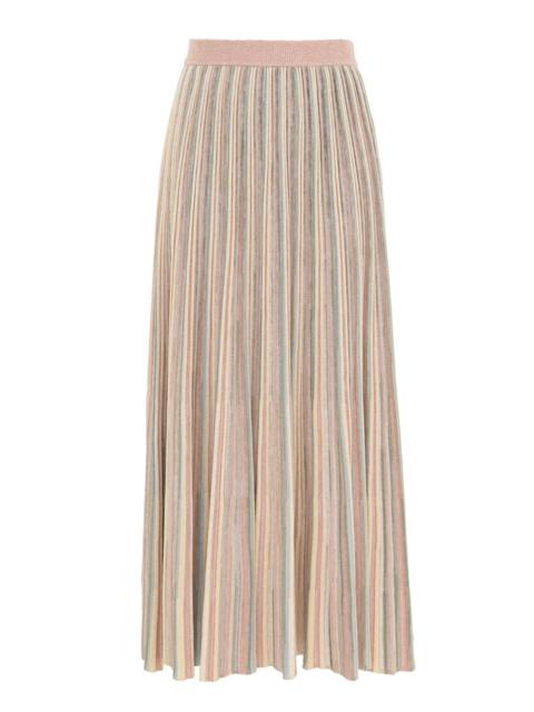 ILLUMINATE MOULINE MAXI SKIRT