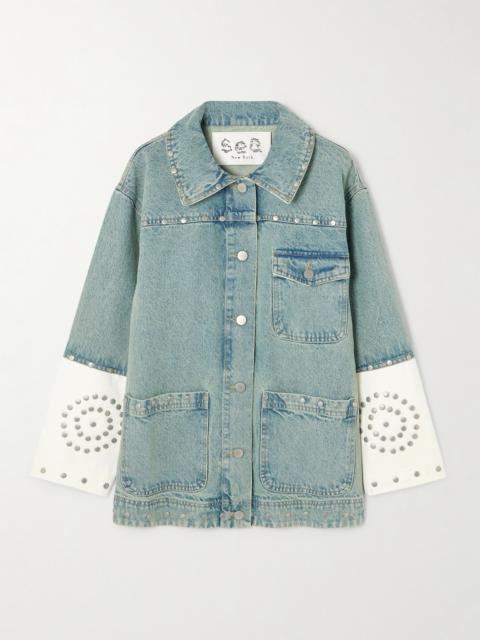Liam Studded Two-tone Denim Jacket