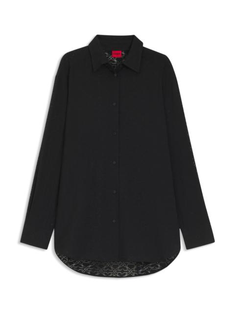 OVERSIZE-FIT BLOUSE WITH BURNOUT PATTERN